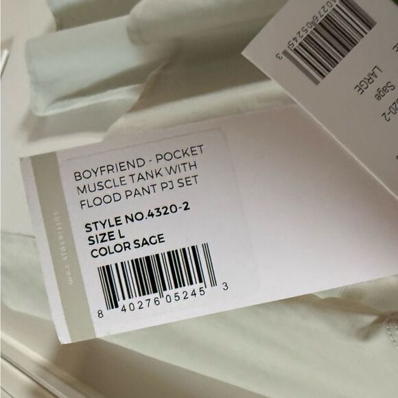 Softies Boyfriend Pocket Muscle Tank with Flood Pant PJ Set in Sage L NWT - Picture 14 of 14